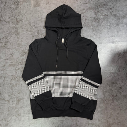 Street Style Plaid Panel Hoodie
