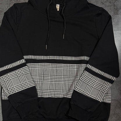 Street Style Plaid Panel Hoodie